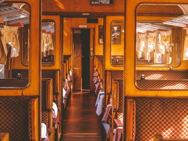A train car interior