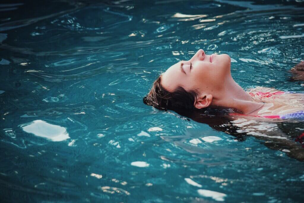 Someone floating in water
