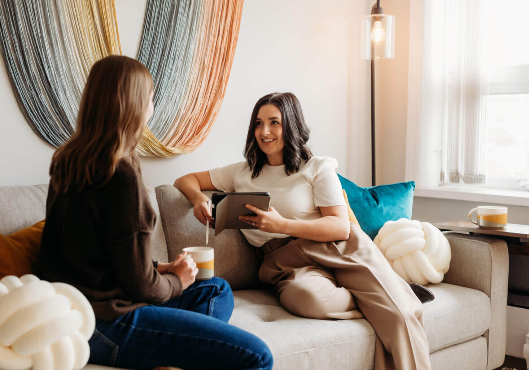 Clinician speaking with a client.