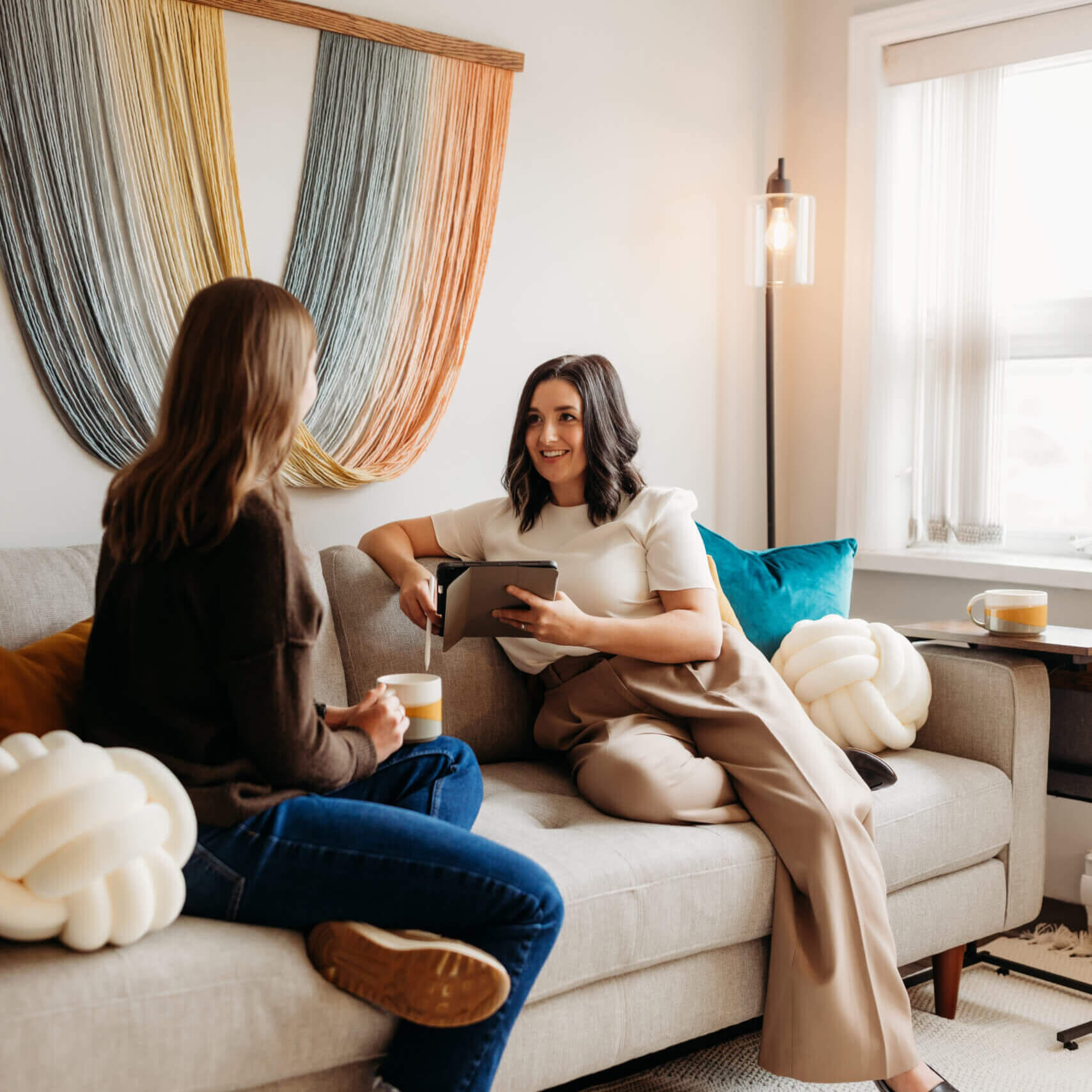 Clinician speaking with a client.