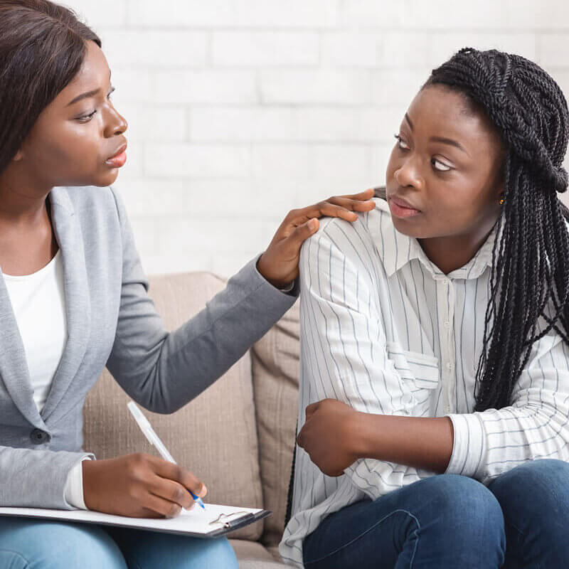 A teen with an eating disorder speaking to a registered dietitian
